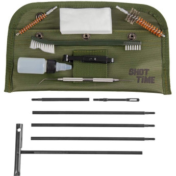 Набор для чистки SHOTTIME калибр .22, 9 предметов, шомпол металл